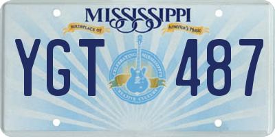 MS license plate YGT487