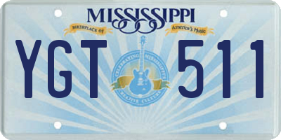 MS license plate YGT511