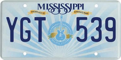 MS license plate YGT539