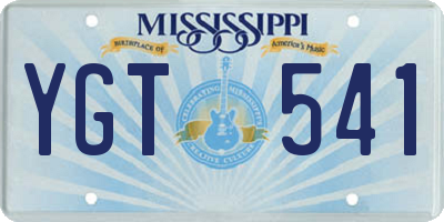 MS license plate YGT541