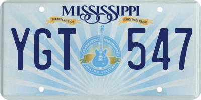 MS license plate YGT547