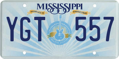 MS license plate YGT557