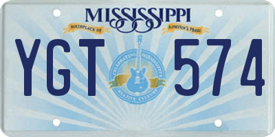 MS license plate YGT574