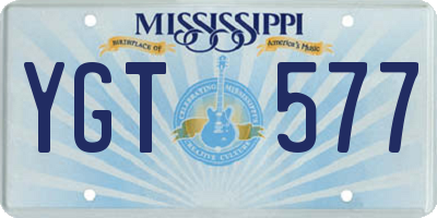 MS license plate YGT577
