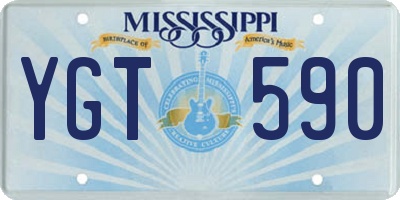 MS license plate YGT590