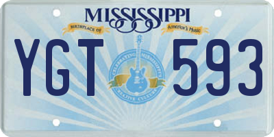 MS license plate YGT593
