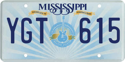 MS license plate YGT615