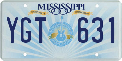 MS license plate YGT631