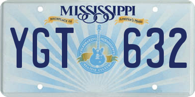 MS license plate YGT632