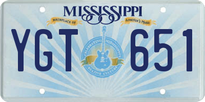 MS license plate YGT651