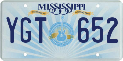 MS license plate YGT652