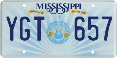MS license plate YGT657