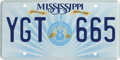 MS license plate YGT665