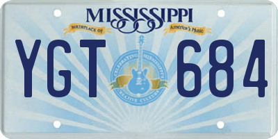 MS license plate YGT684
