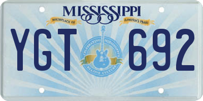 MS license plate YGT692