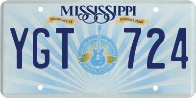 MS license plate YGT724