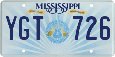 MS license plate YGT726
