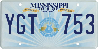 MS license plate YGT753
