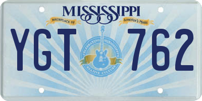 MS license plate YGT762