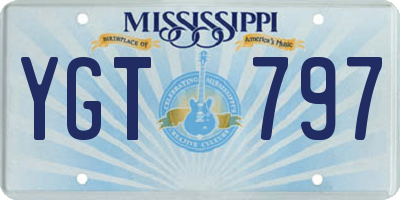 MS license plate YGT797