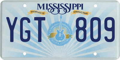 MS license plate YGT809