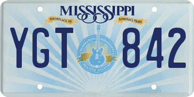 MS license plate YGT842