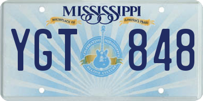 MS license plate YGT848