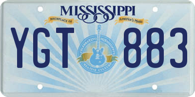 MS license plate YGT883