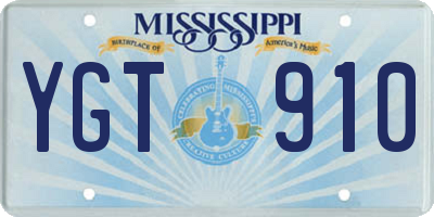 MS license plate YGT910