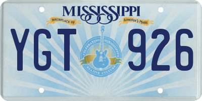 MS license plate YGT926