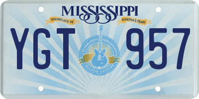MS license plate YGT957