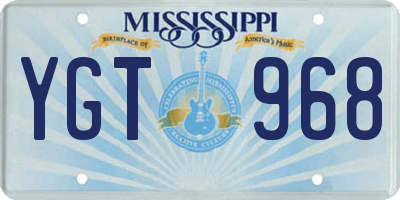 MS license plate YGT968