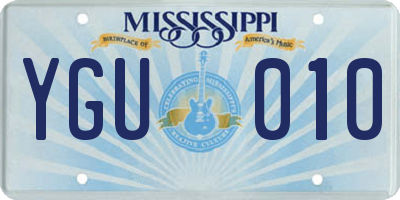 MS license plate YGU010