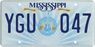 MS license plate YGU047