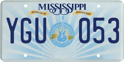 MS license plate YGU053