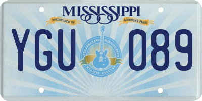 MS license plate YGU089