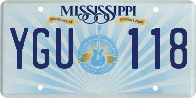 MS license plate YGU118
