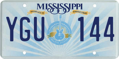 MS license plate YGU144