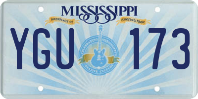 MS license plate YGU173