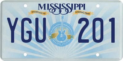 MS license plate YGU201
