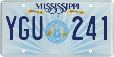 MS license plate YGU241