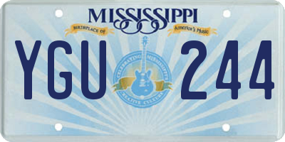 MS license plate YGU244