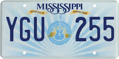 MS license plate YGU255