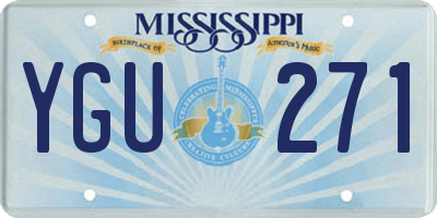 MS license plate YGU271