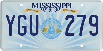 MS license plate YGU279