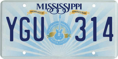 MS license plate YGU314