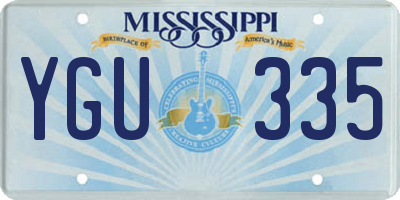 MS license plate YGU335
