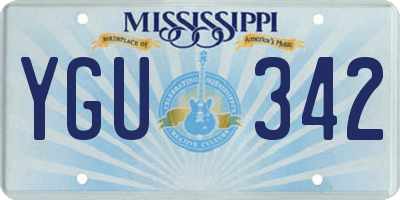 MS license plate YGU342