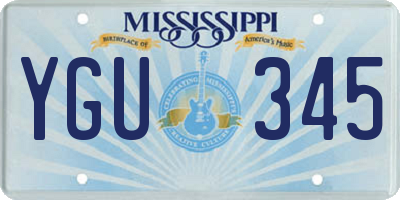MS license plate YGU345