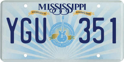 MS license plate YGU351